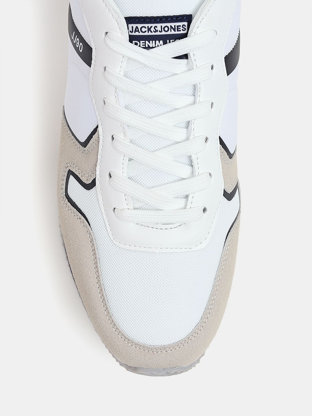 White Colourblocked Sneakers
