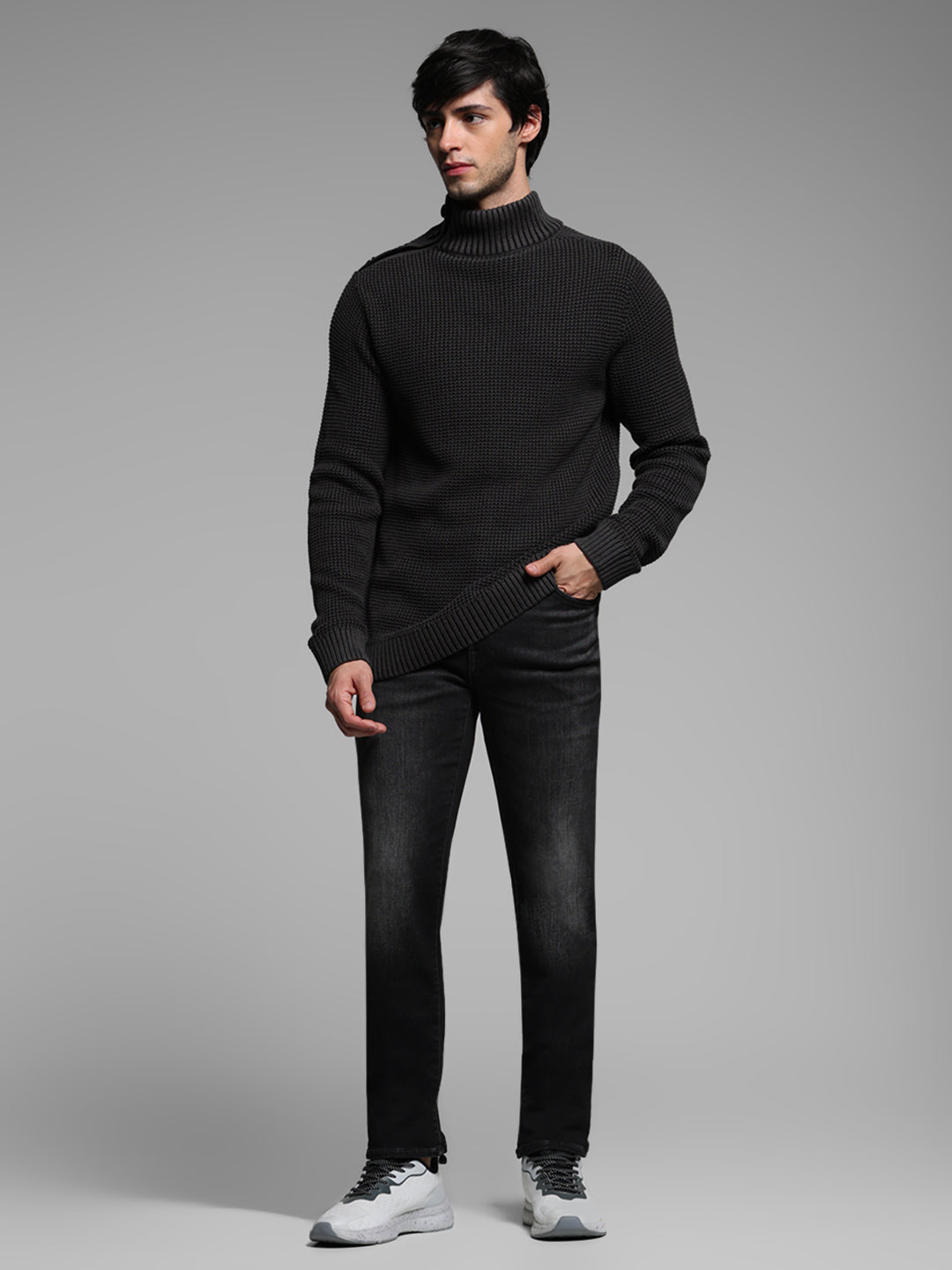 Black High Neck Sweater