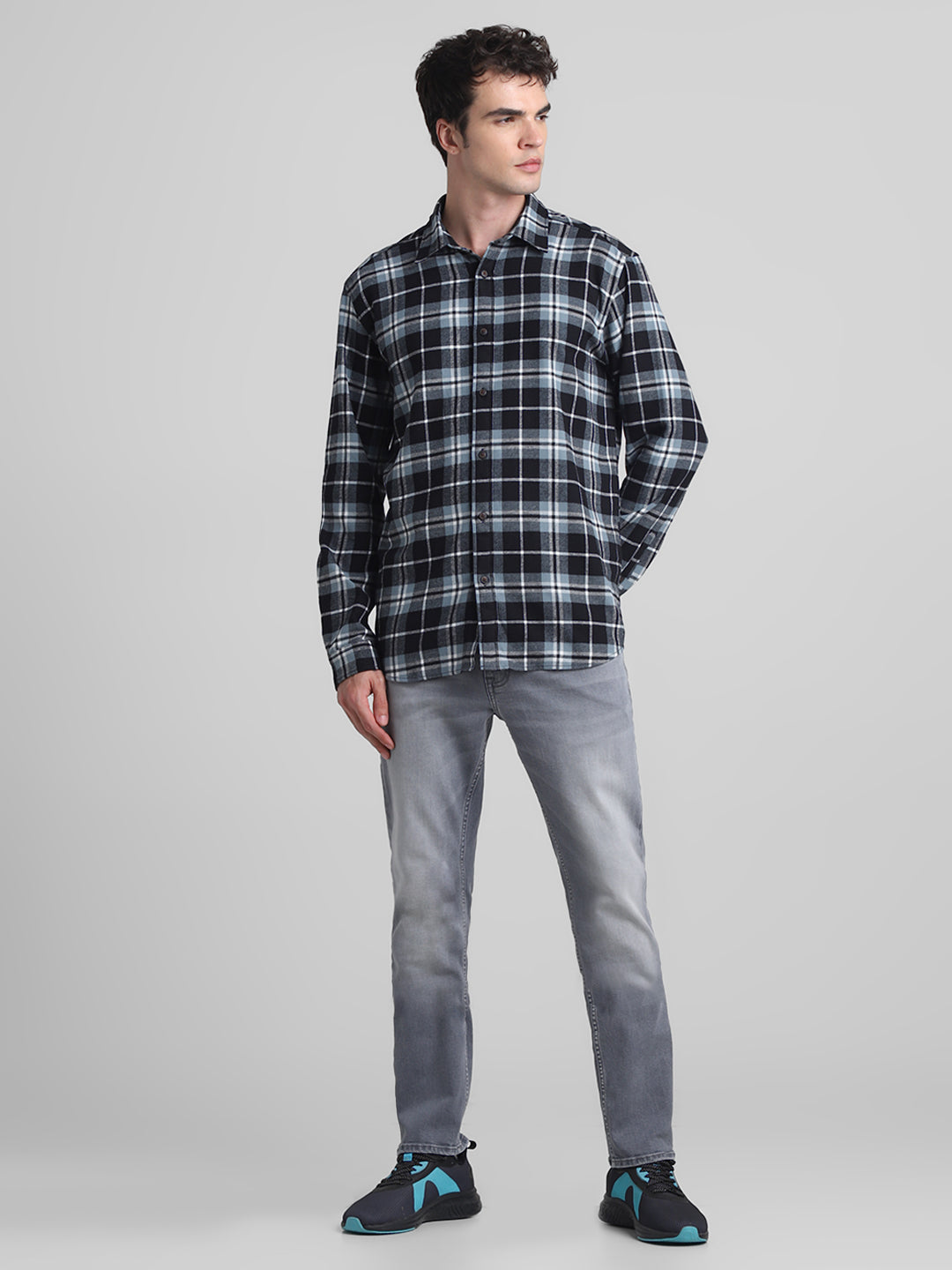 Men's Goblin Blue Checked Flannel Shirt Regular Fit