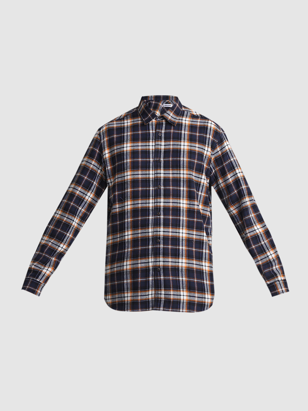 Dark Blue Flannel Check Shirt