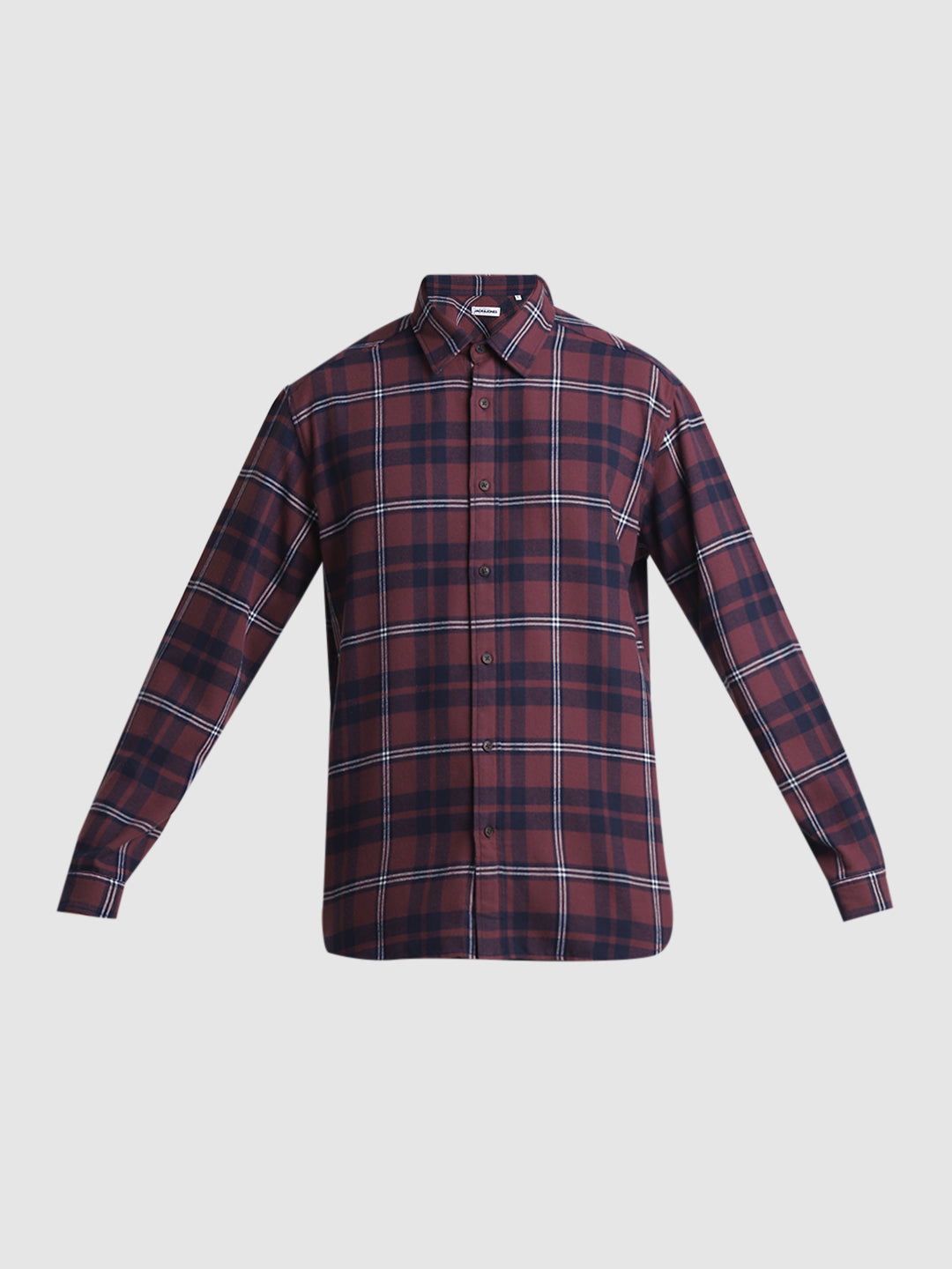 Dark Red Flannel Check Shirt