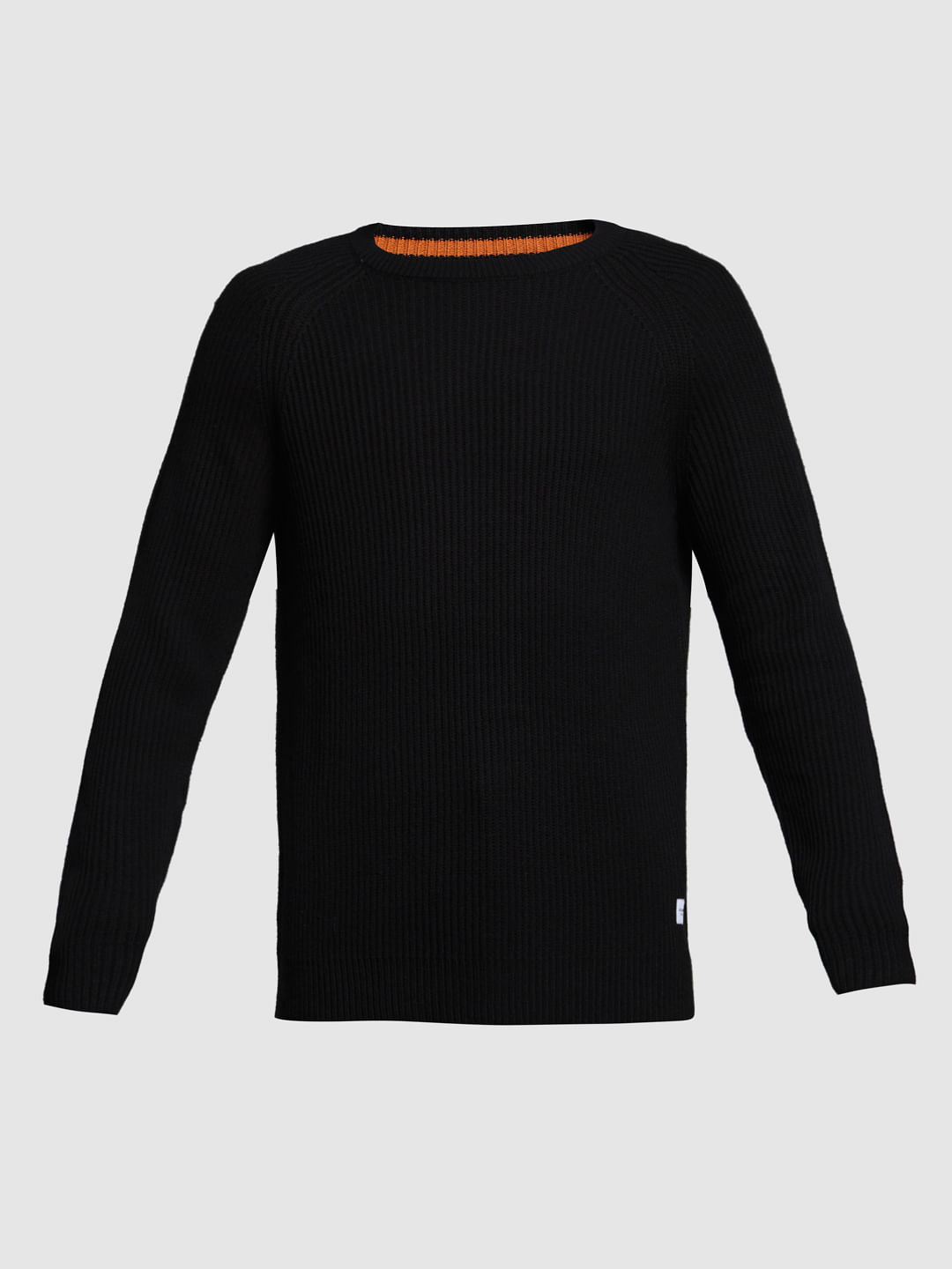 BLACK KNITTED PULLOVER