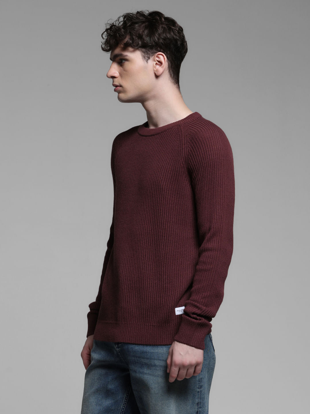 WINE KNITTED PULLOVER