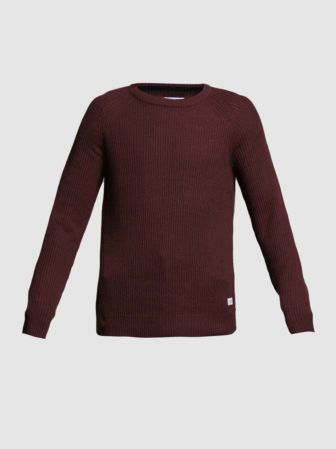 WINE KNITTED PULLOVER