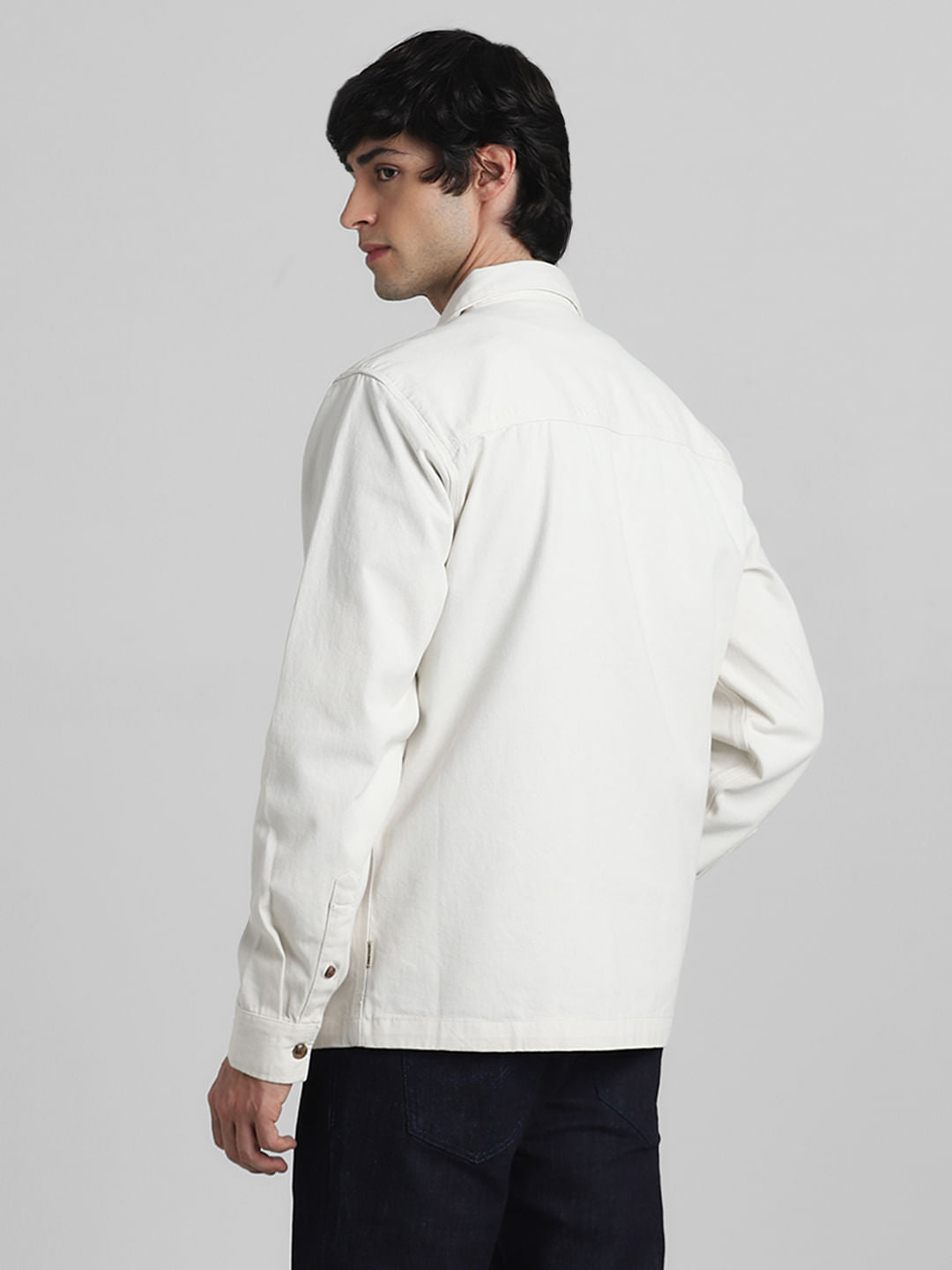 JACK&JONES X KUTCH WHITE ABSTRACT PRINT Oversized SHACKET