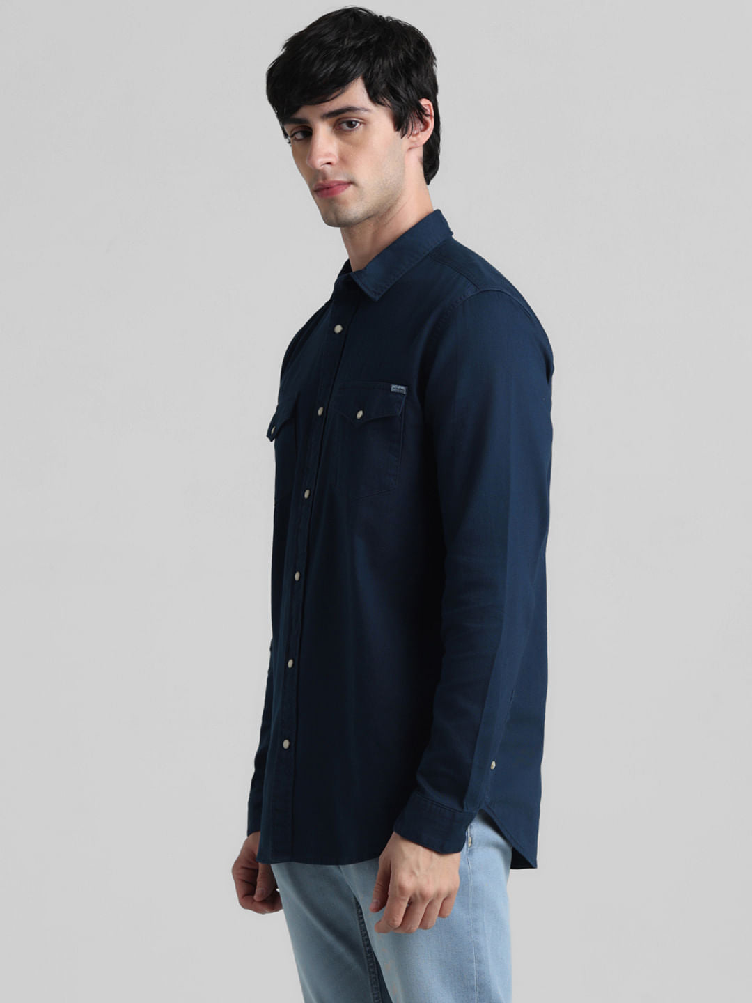 Navy Blue Full Sleeves Shirt