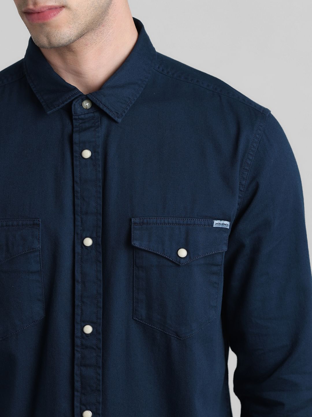 Navy Blue Full Sleeves Shirt