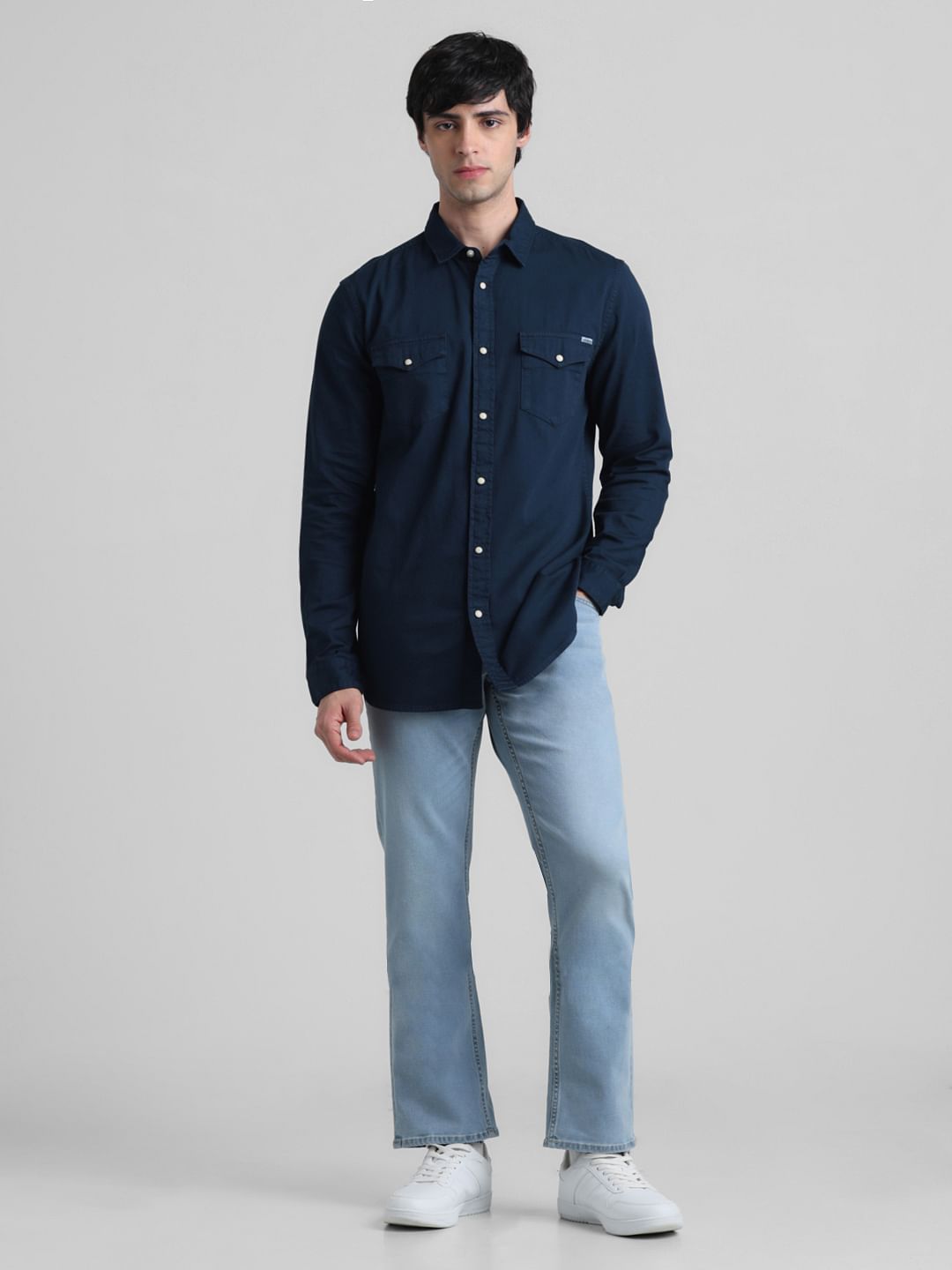 Navy Blue Full Sleeves Shirt