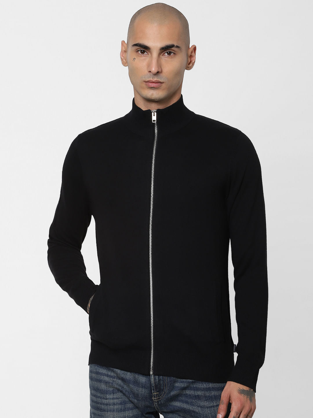 Black Turtleneck Cardigan