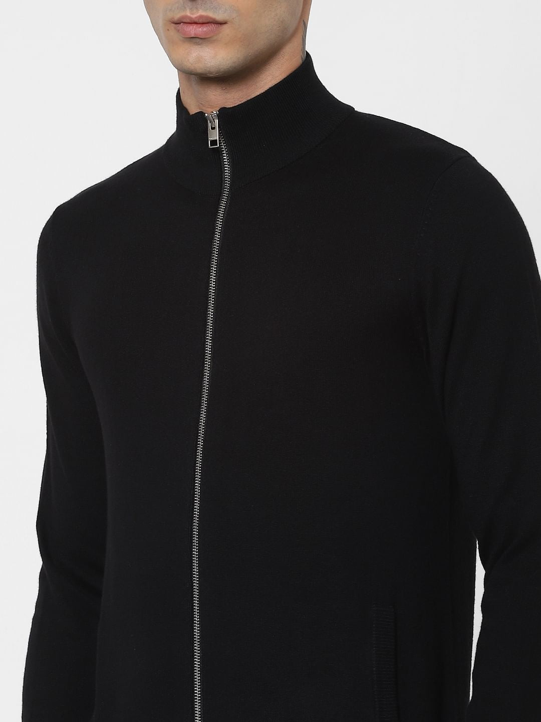 Black Turtleneck Cardigan