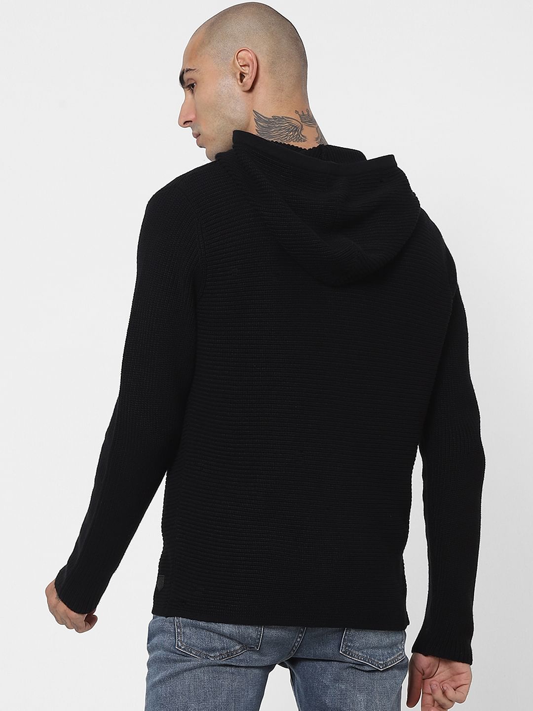 Black Hooded Cardigan