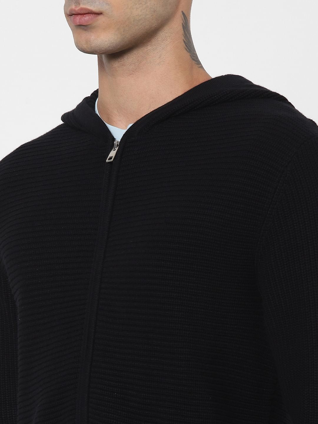 Black Hooded Cardigan
