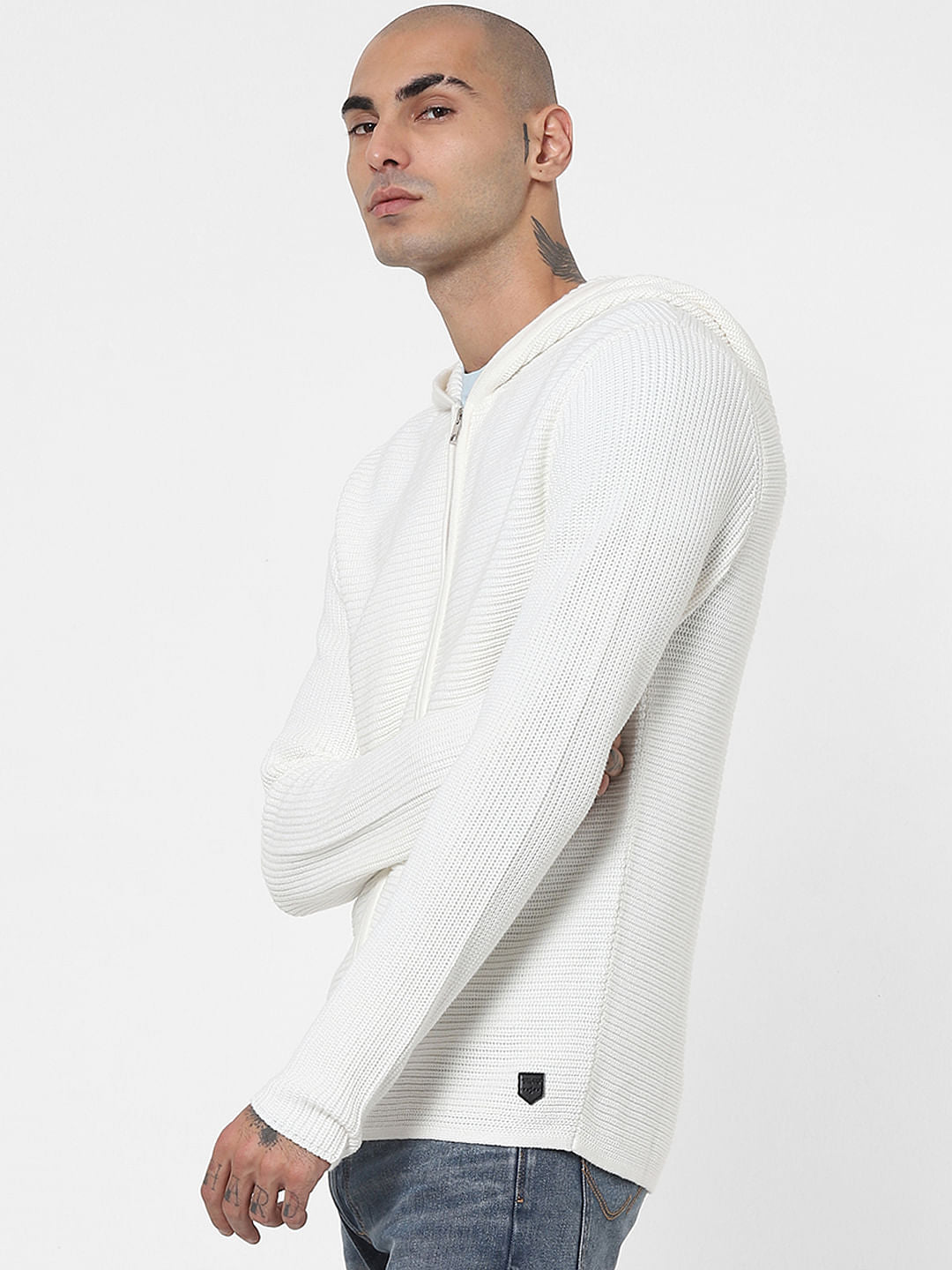 White Hooded Cardigan