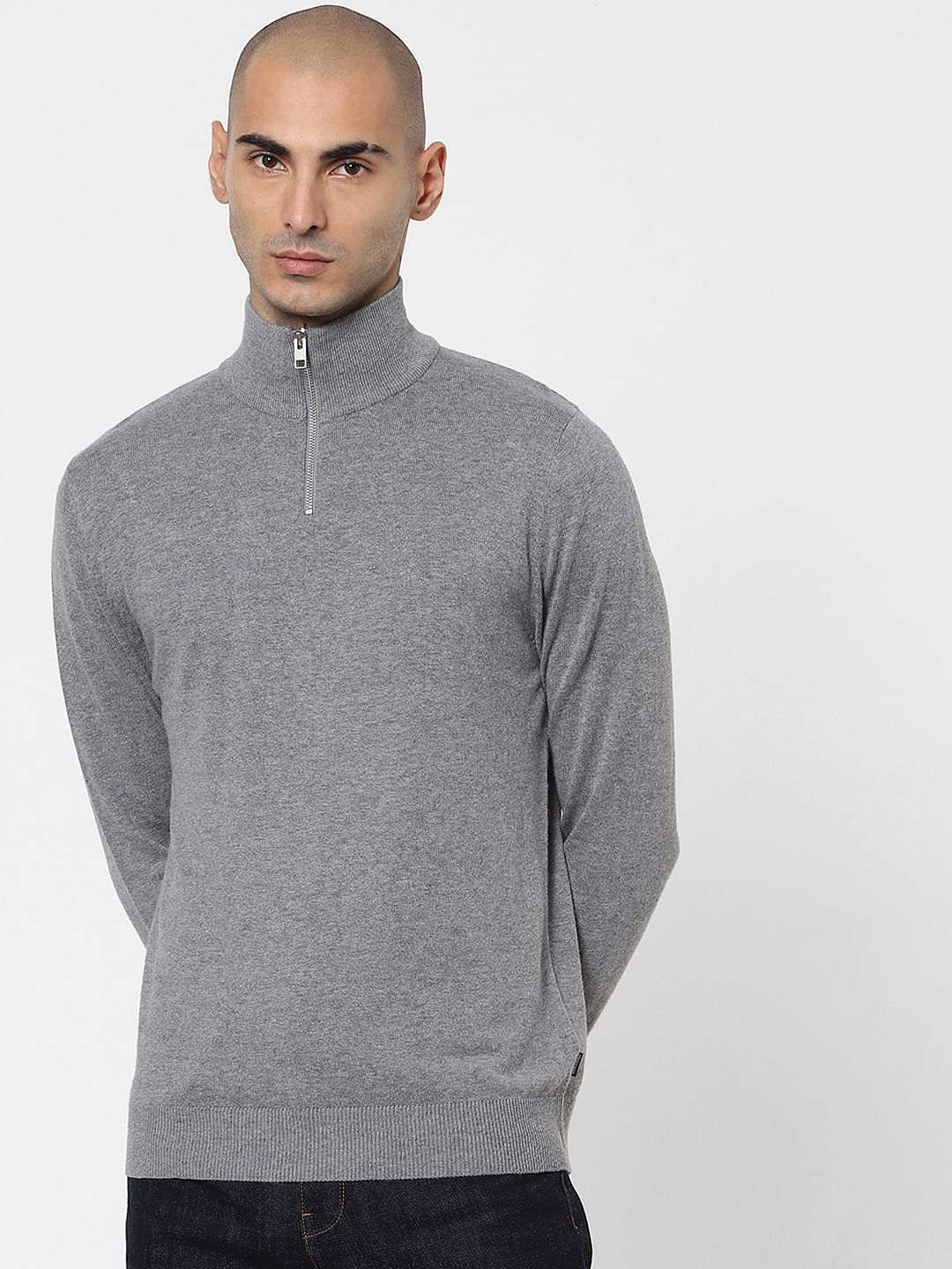 Grey Turtleneck Pullover