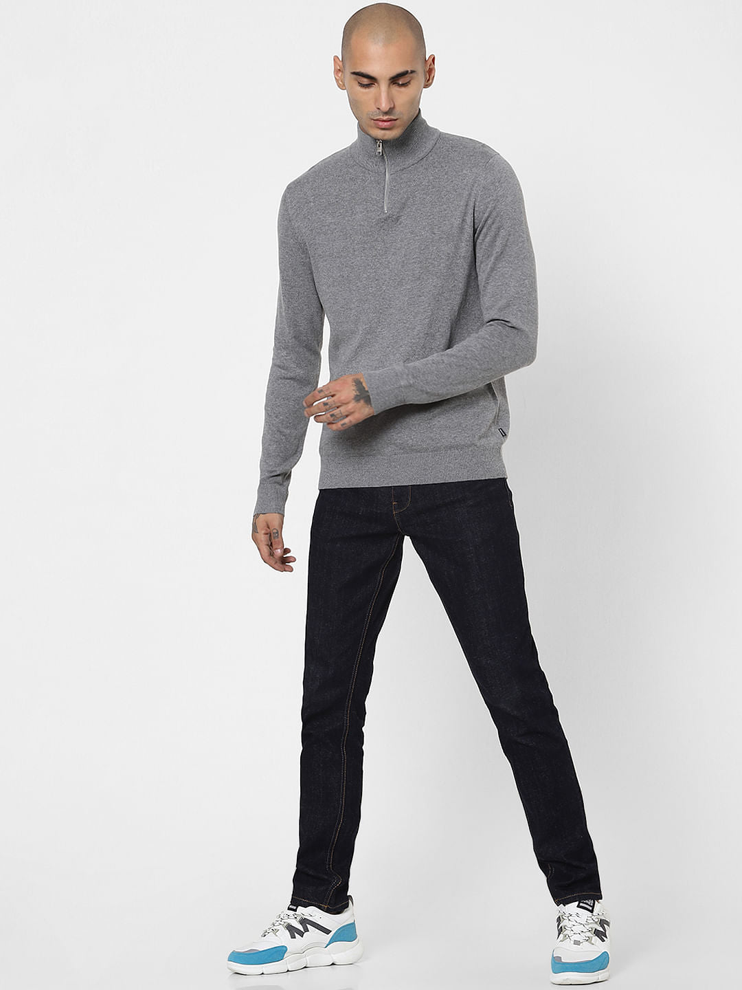 Grey Turtleneck Pullover