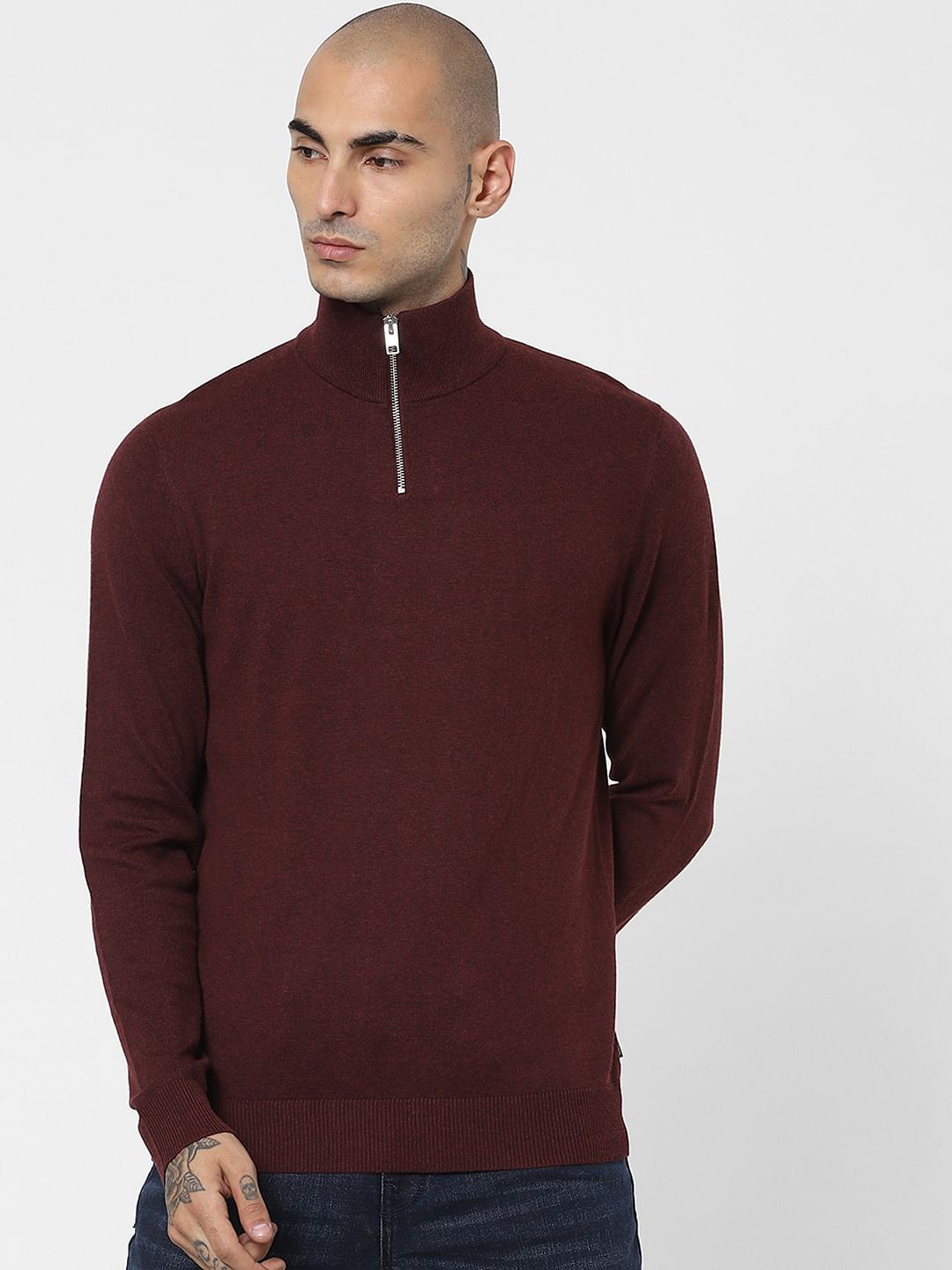 Maroon Turtleneck Pullover