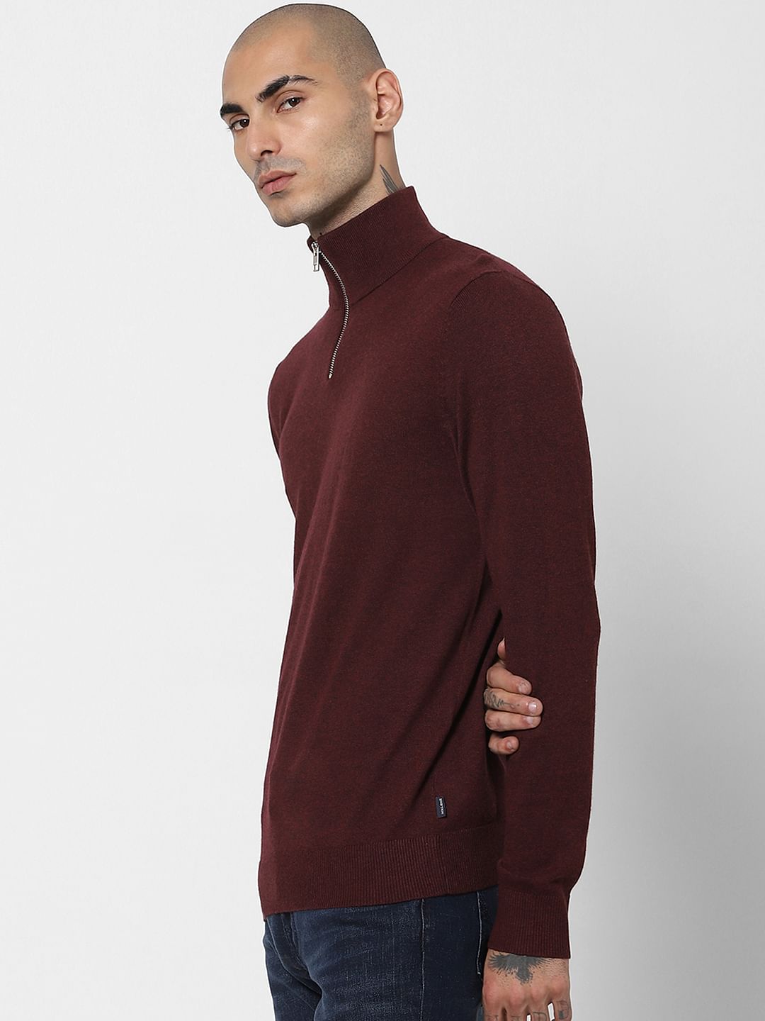 Maroon Turtleneck Pullover