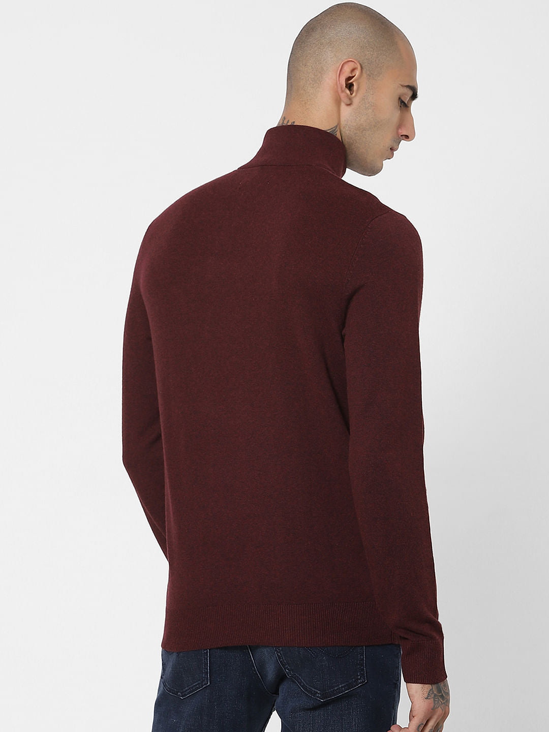 Maroon Turtleneck Pullover