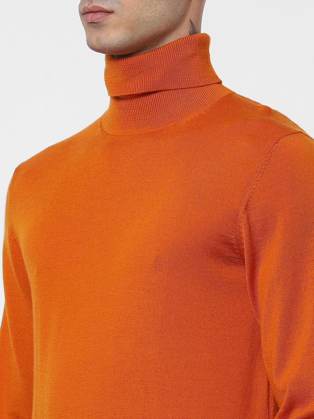Orange Turtleneck Pullover