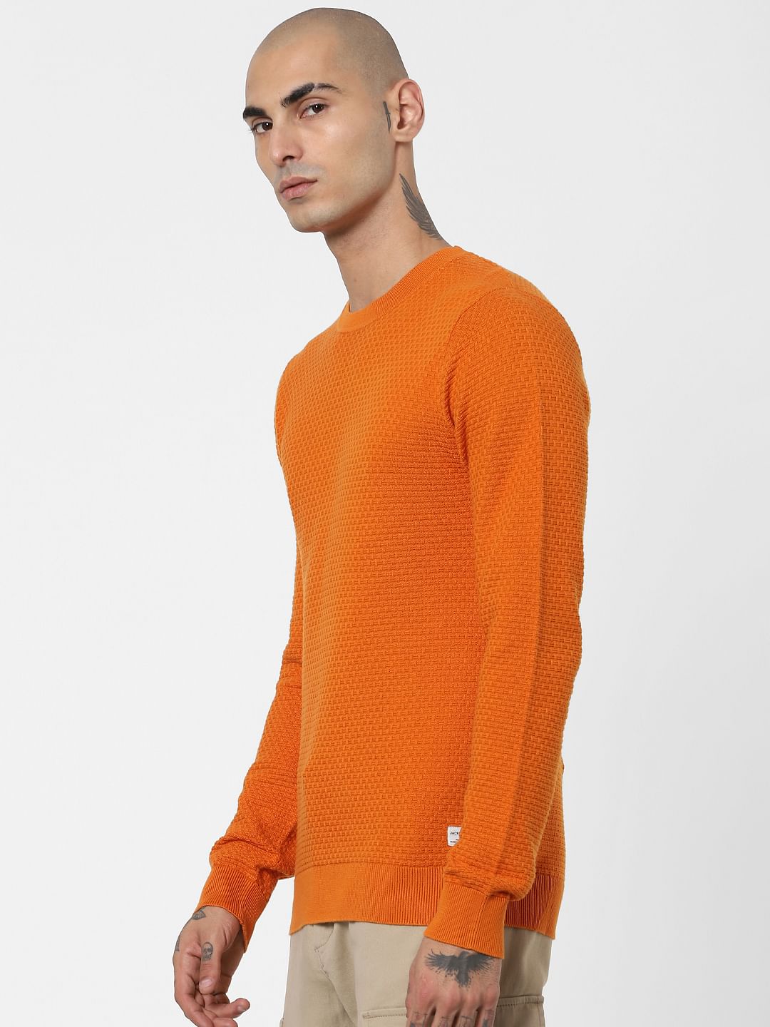 Orange Textured Pullover