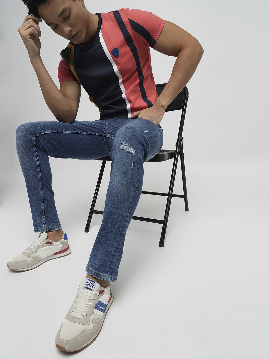 PRODUKT by JACK&JONES Blue Mildly Distressed Slim Jeans
