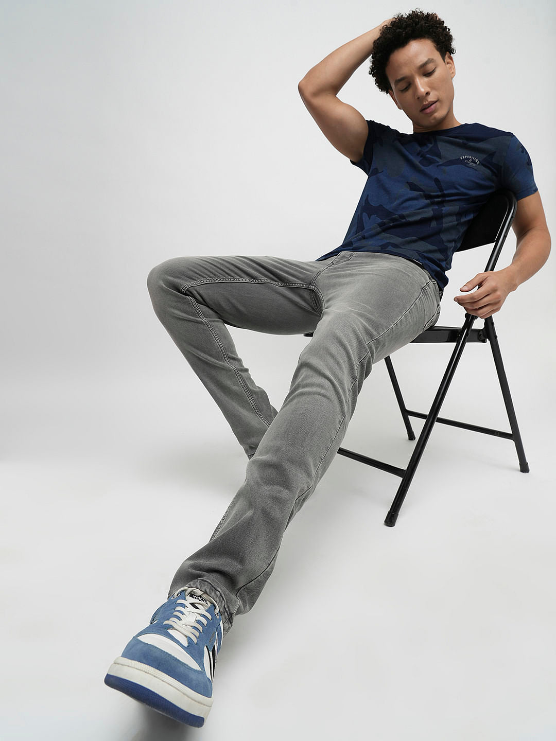 PRODUKT by JACK&JONES Light Grey Mid Rise Slim Jeans
