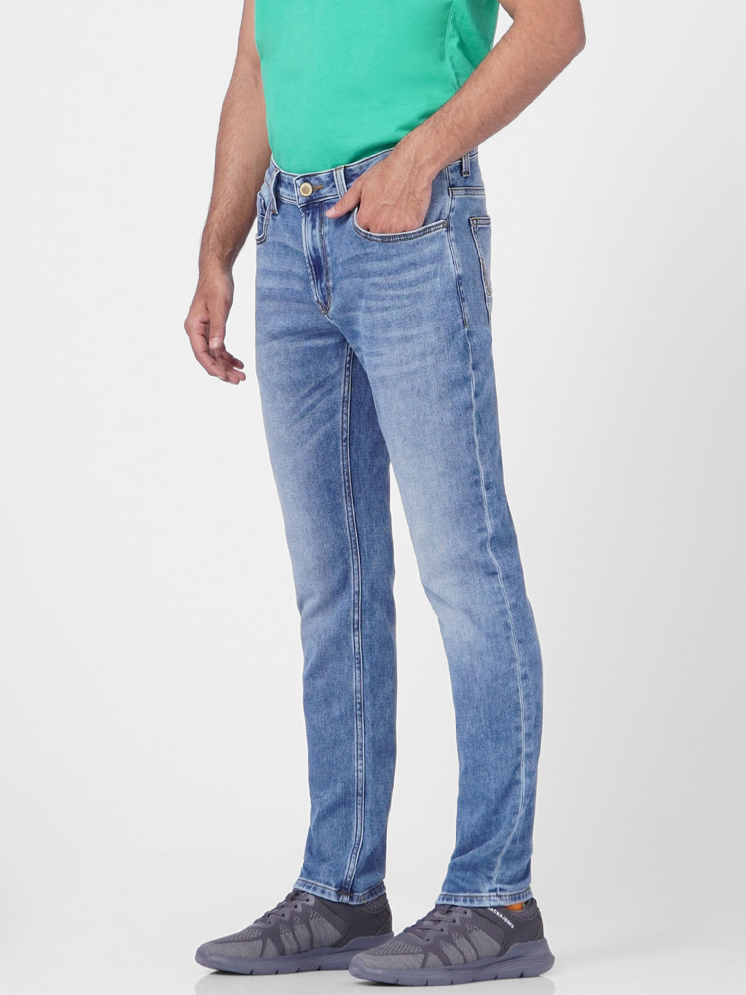 Blue Low Rise Washed Ben Skinny Jeans