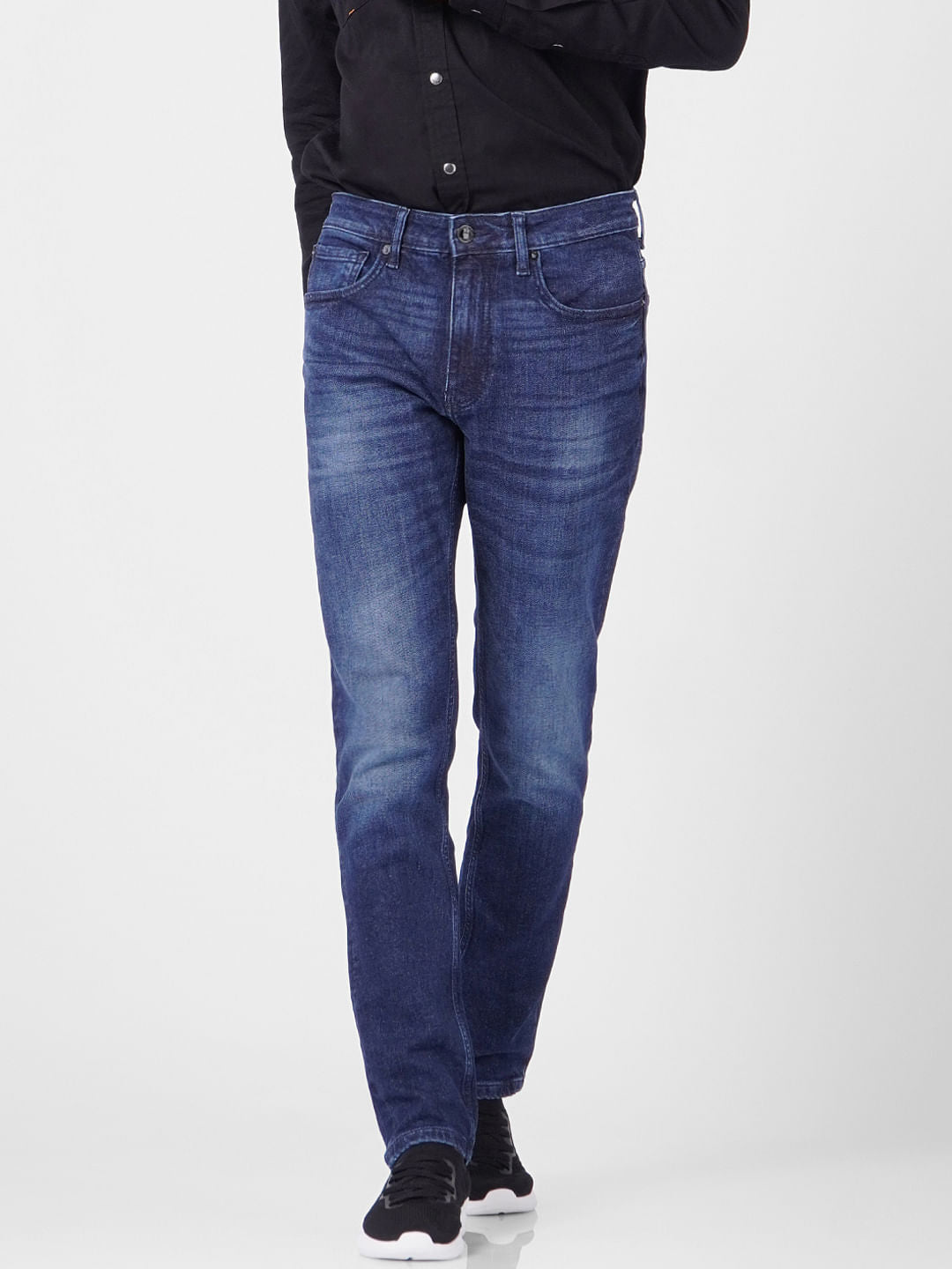 Dark Blue Low Rise Glenn Slim Jeans
