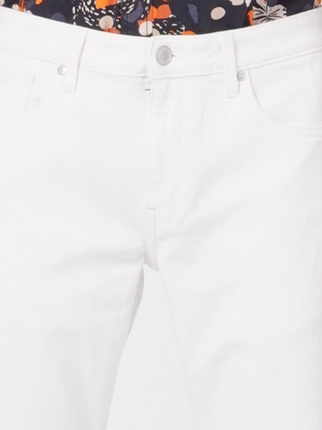 White Low Rise Glenn Slim Jeans