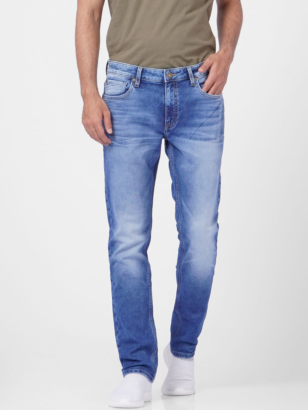 Blue Low Rise Washed Ben Skinny Jeans