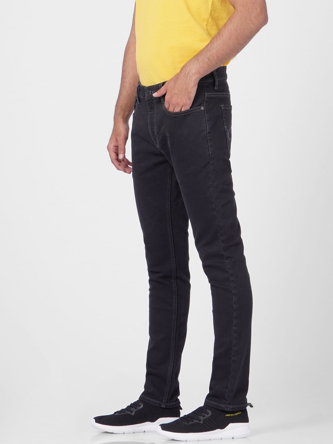 Black Low Rise Washed Ben Skinny Jeans