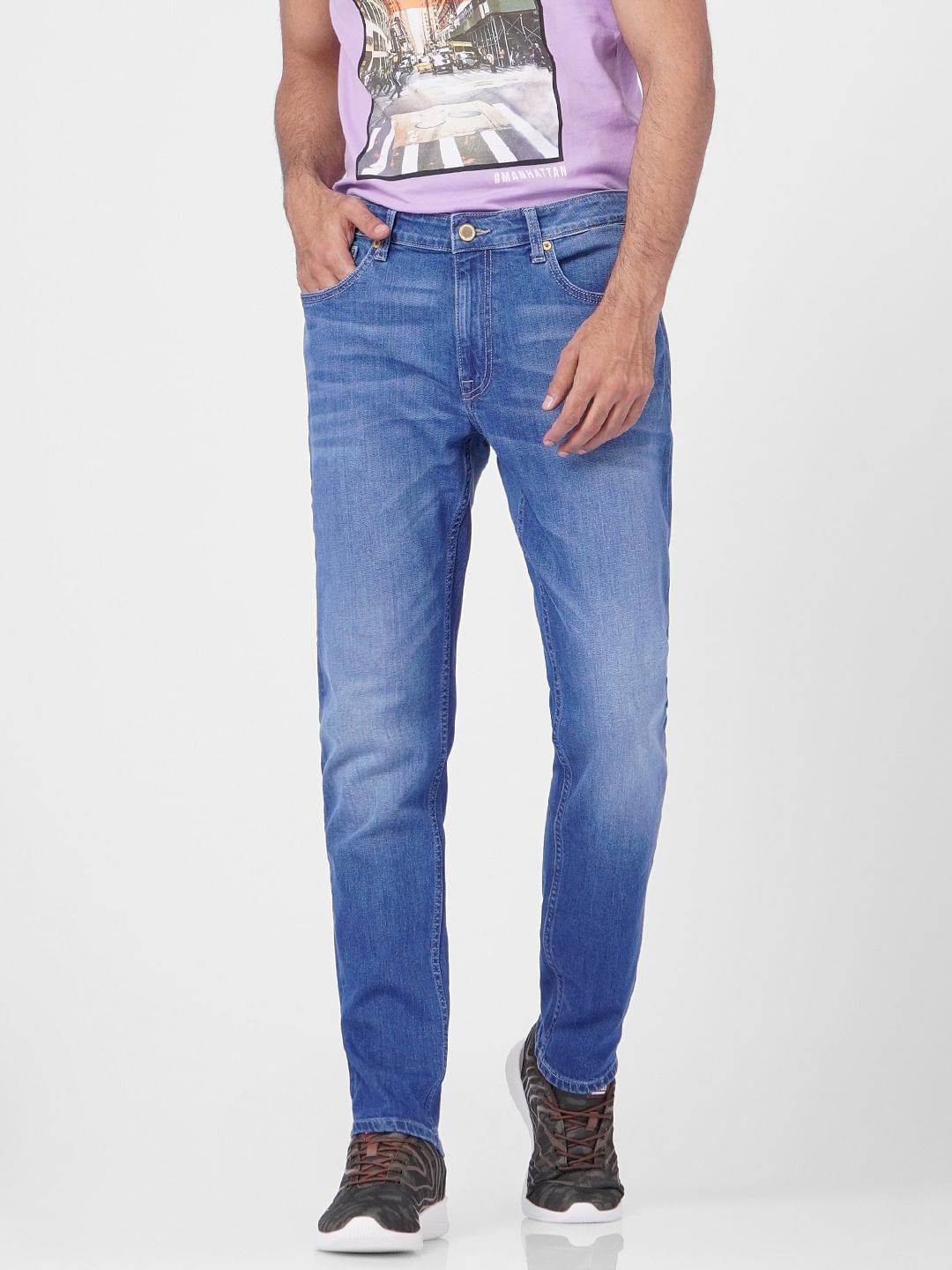 Blue Low Rise Glenn Slim Jeans