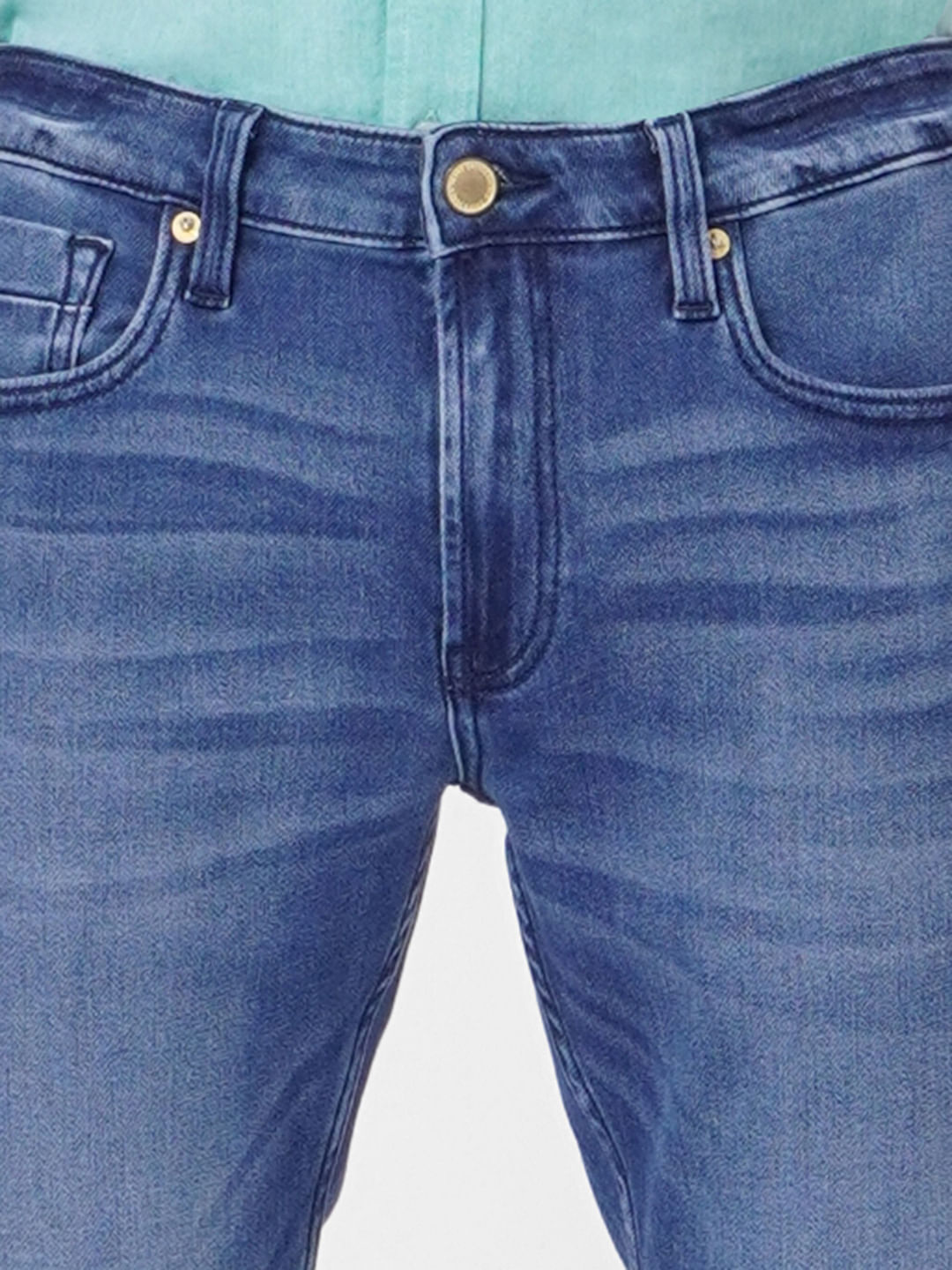 Dark Blue Low Rise Washed Skinny Jeans