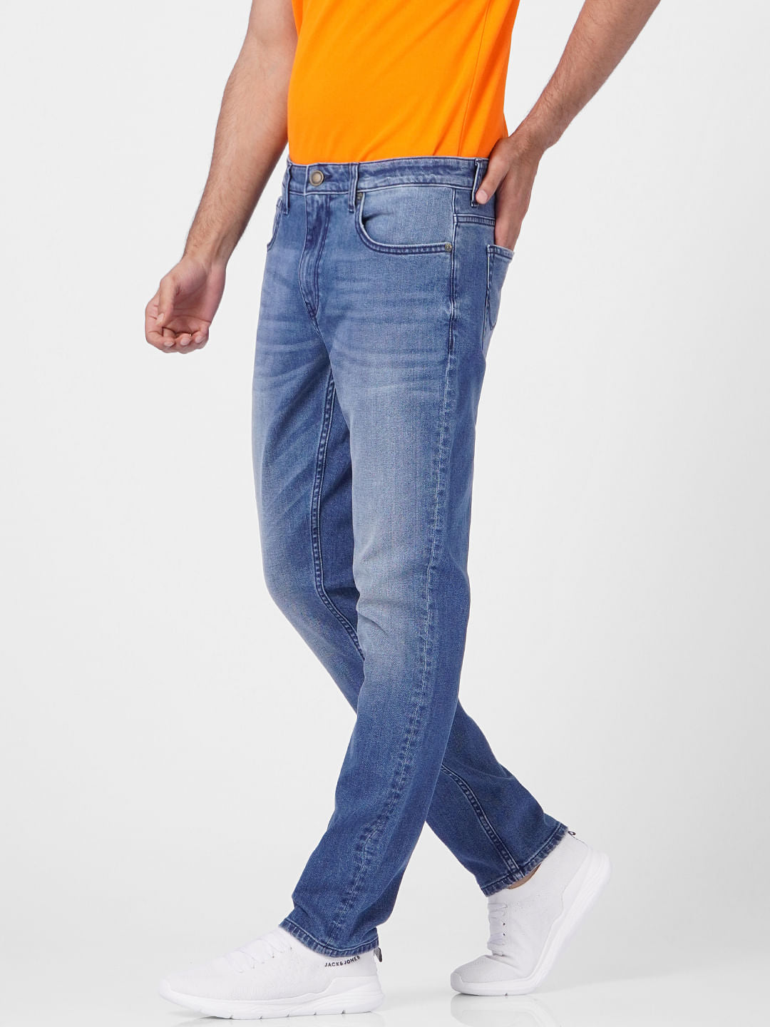 Blue Low Rise Glenn Slim Jeans