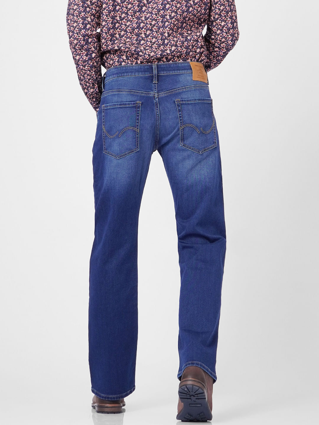 Blue High Rise Washed Ray Bootcut Jeans