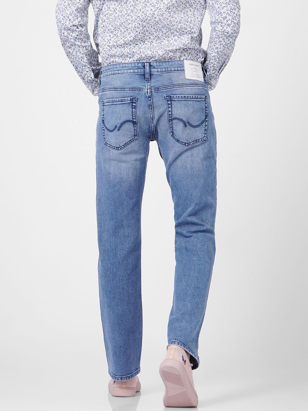 Light Blue Mid Rise Clark Regular Fit Jeans