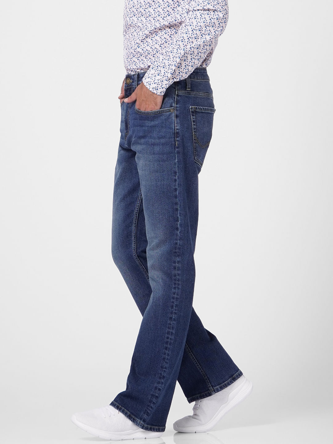 Blue High Rise Washed Ray Bootcut Jeans