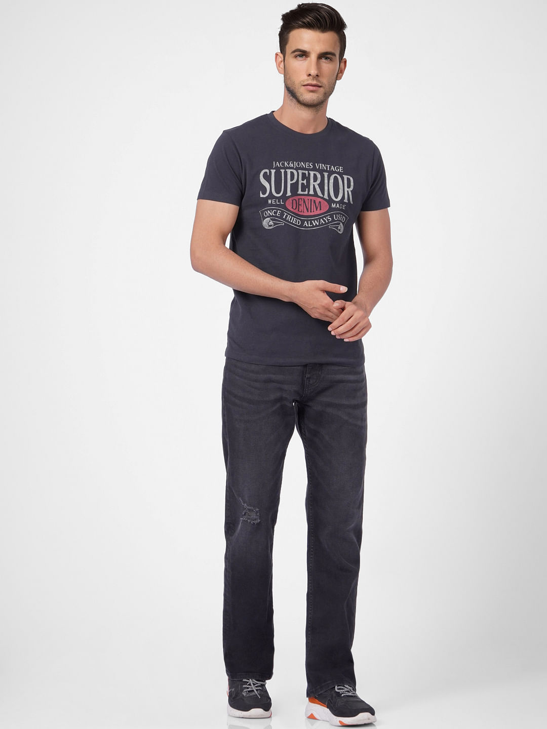 Black High Rise Washed Ray Bootcut Jeans