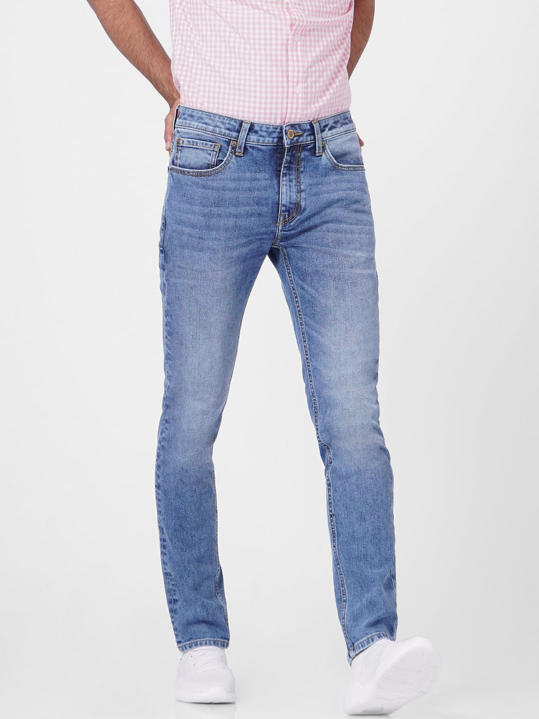 Blue Low Rise Washed Ben Skinny Jeans