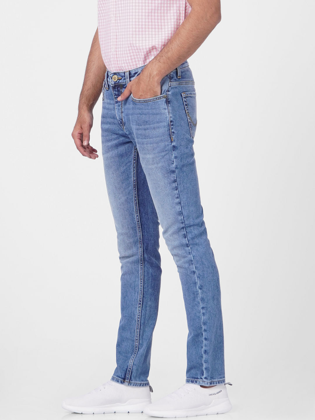 Blue Low Rise Washed Ben Skinny Jeans