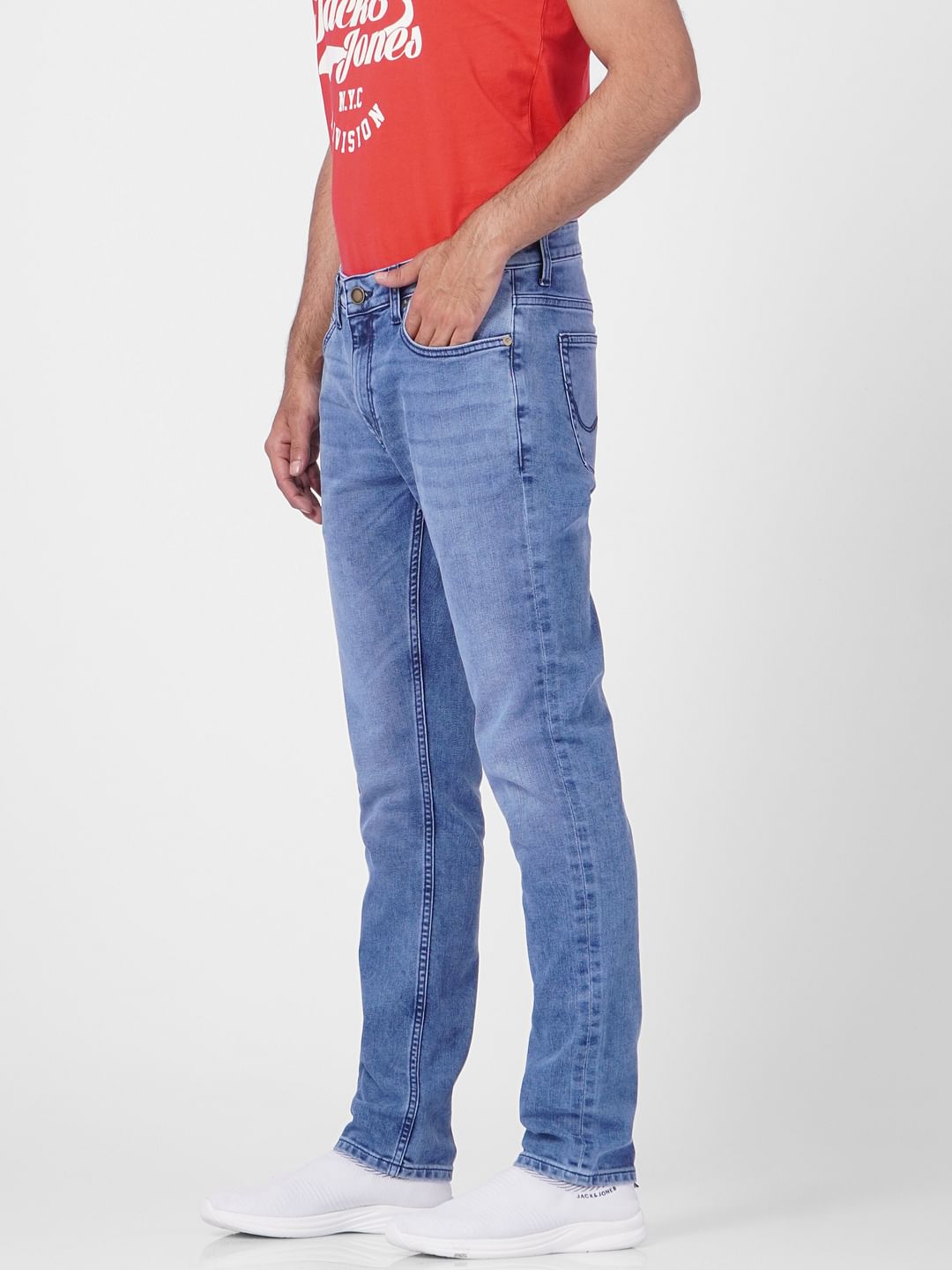 Light Blue Low Rise Washed Ben Skinny Jeans