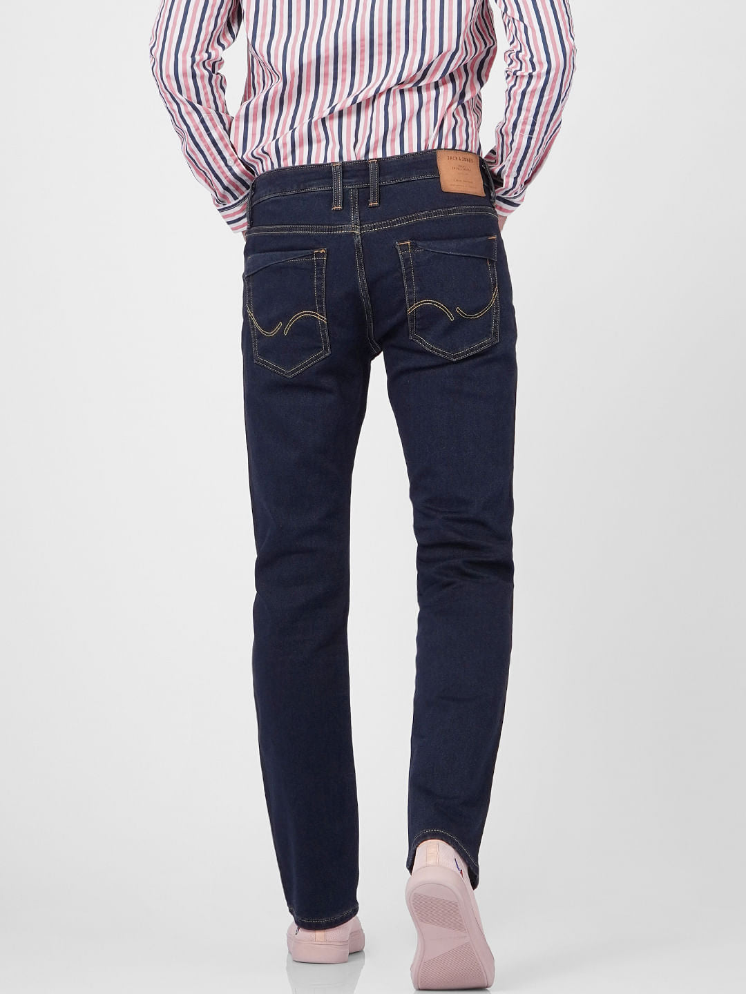 Dark Blue Mid Rise Clark Regular Fit Jeans