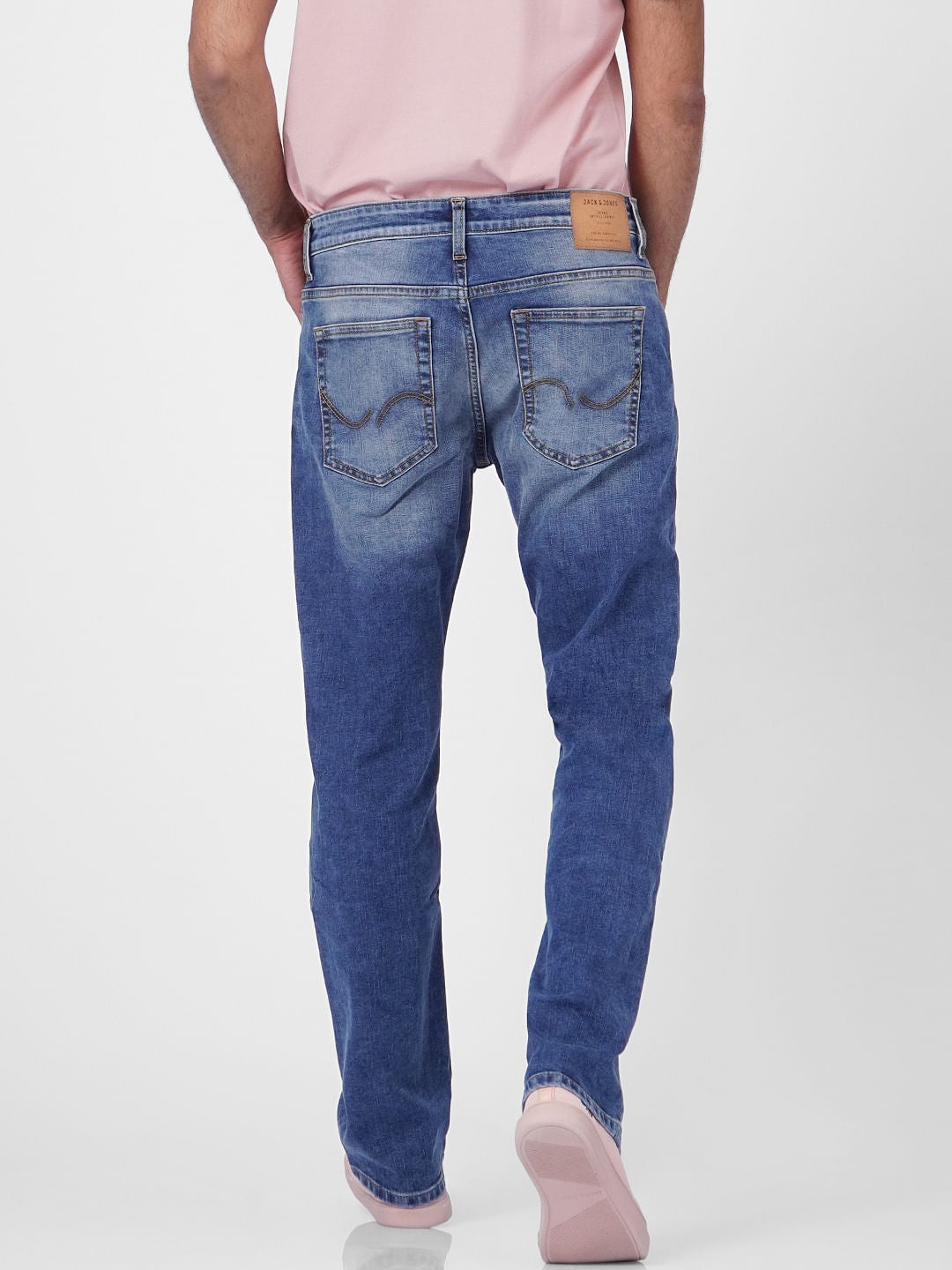 Blue Mid Rise Clark Regular Fit Jeans