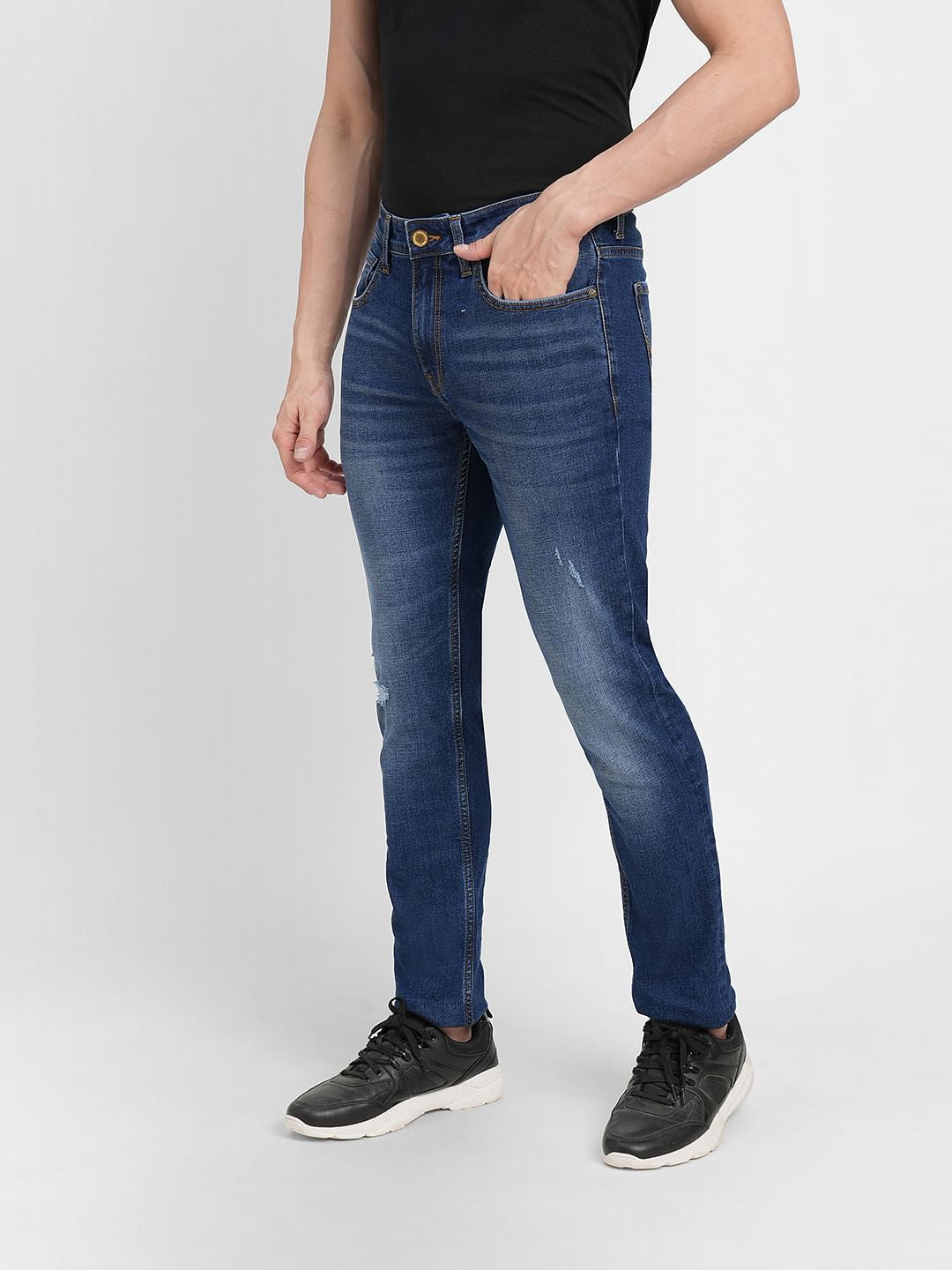 Blue Low Rise Washed Ben Skinny Jeans