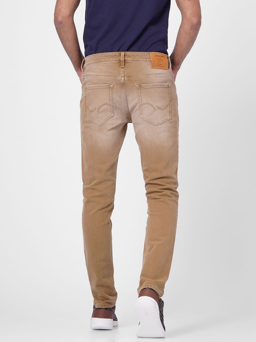 Brown Low Rise Washed Ben Skinny Jeans