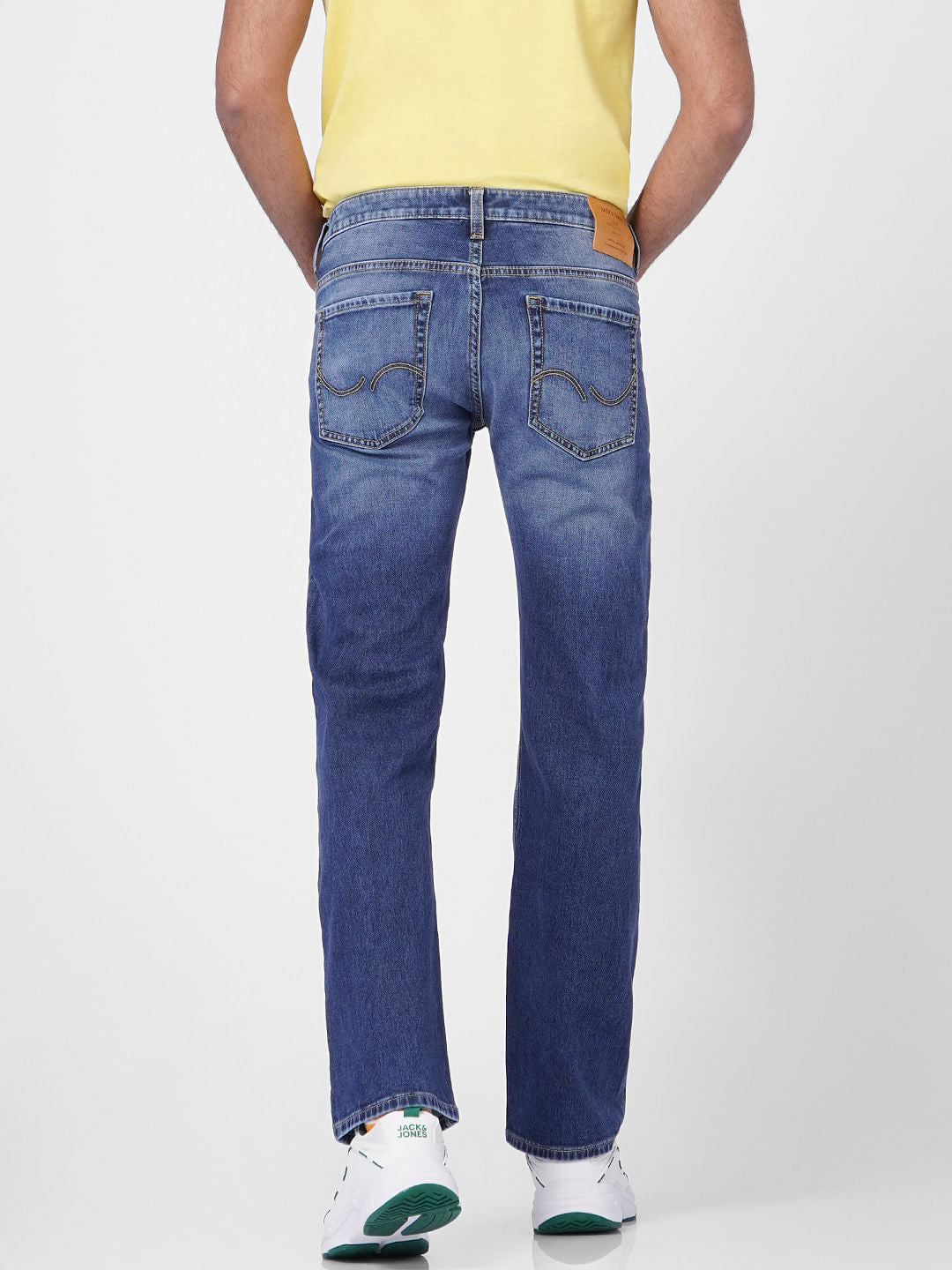 Blue Mid Rise Clark Regular Fit Jeans