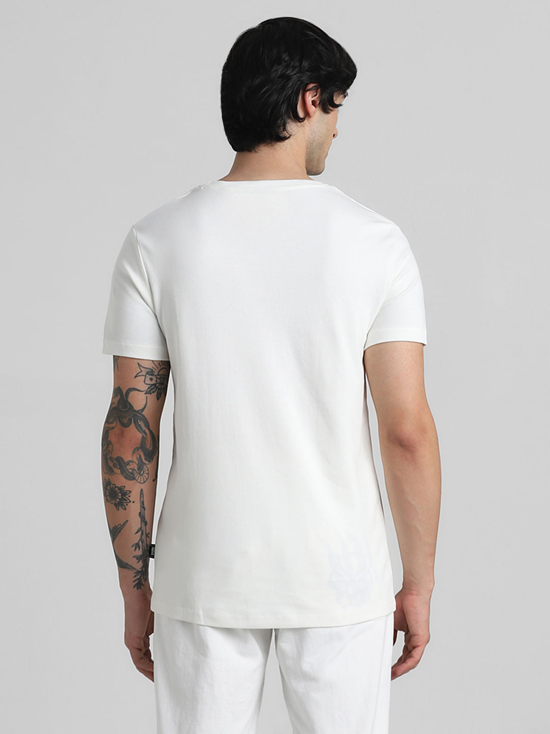 JACK&JONES X BLACK PANTHER White Printed Crew Neck T-shirt