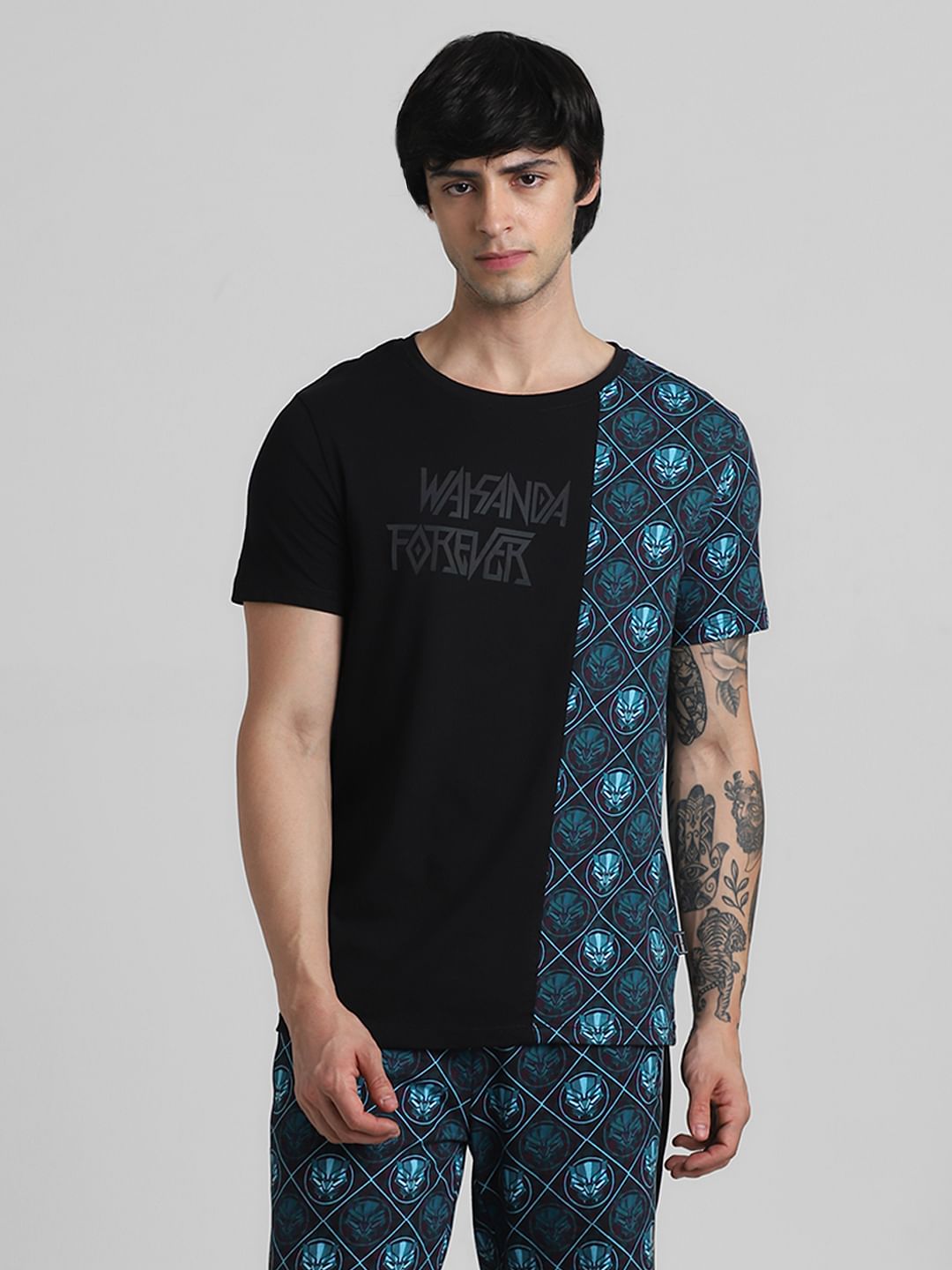 Jack&Jones X Black Panther Blue Printed Co-ord T-shirt