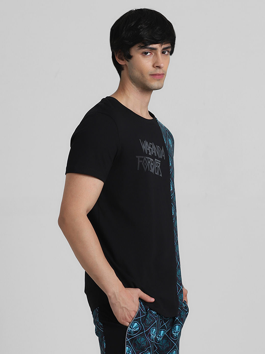 Jack&Jones X Black Panther Blue Printed Co-ord T-shirt