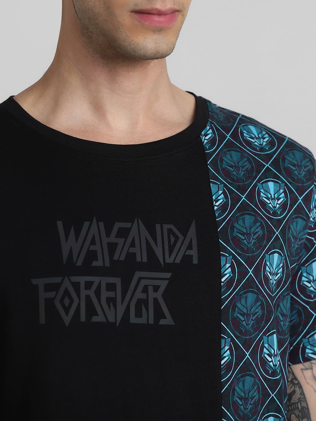 Jack&Jones X Black Panther Blue Printed Co-ord T-shirt